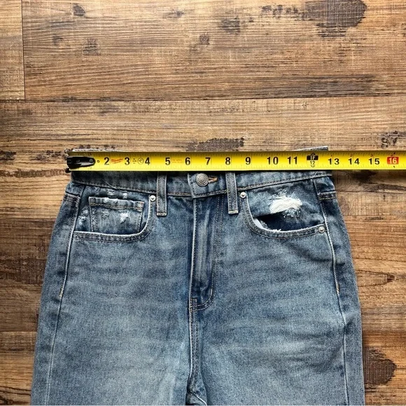 RSQ Women's Blue Straight Leg High Waist 90s Jeans Size 23 100% Cotton NWT - Picture 3 of 8